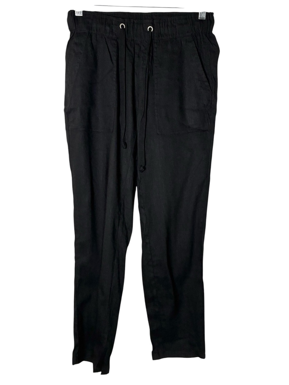 Kut from the Kloth Rosalie Linen Blend Black Drawstring Pants